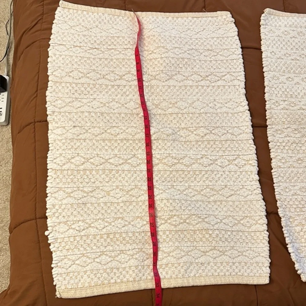 Cream and Tan Bathroom Rugs - Set of 2